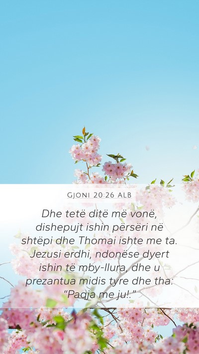 Gjoni 20:26 ALB Bible Verse Image