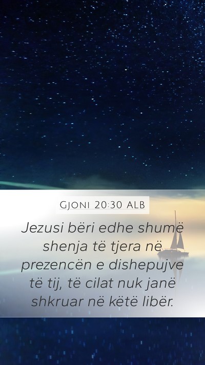 Gjoni 20:30 ALB Bible Verse Image