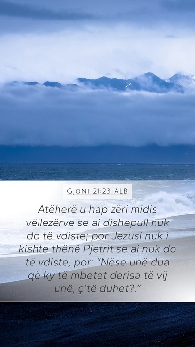 Gjoni 21:23 ALB Bible Verse Image