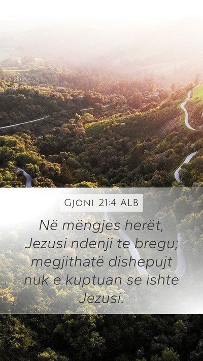 Gjoni 21:4 ALB Bible Verse Image