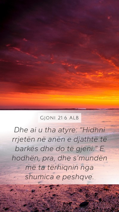 Gjoni 21:6 ALB Bible Verse Image