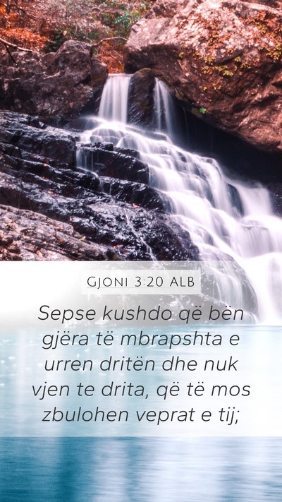 Gjoni 3:20 ALB Bible Verse Image