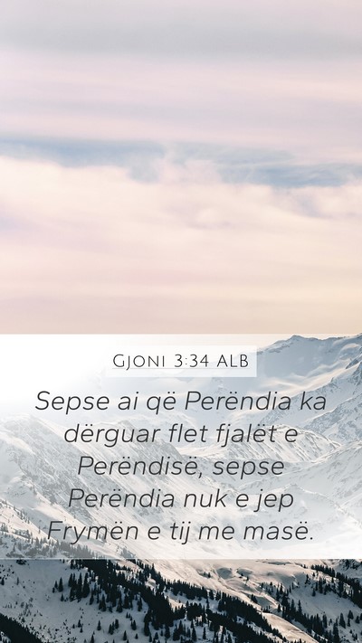 Gjoni 3:34 ALB Bible Verse Image