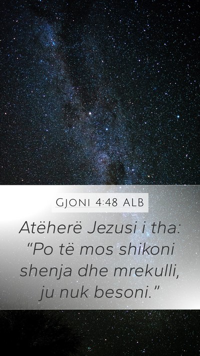 Gjoni 4:48 ALB Bible Verse Image
