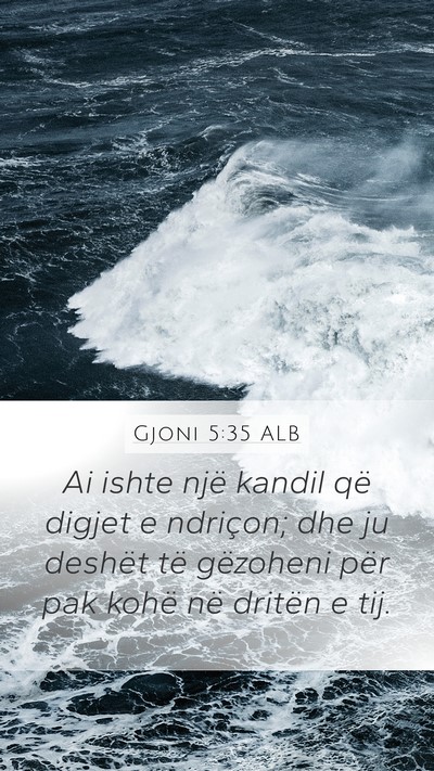 Gjoni 5:35 ALB Bible Verse Image