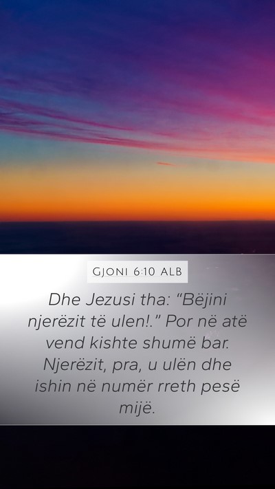 Gjoni 6:10 ALB Bible Verse Image
