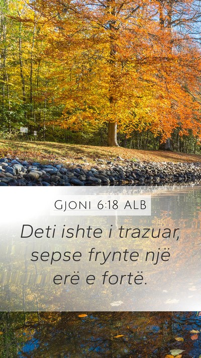 Gjoni 6:18 ALB Mobile Phone Wallpaper - Deti ishte i trazuar, sepse frynte një erë e - Mobile Bible Verse Wallpaper