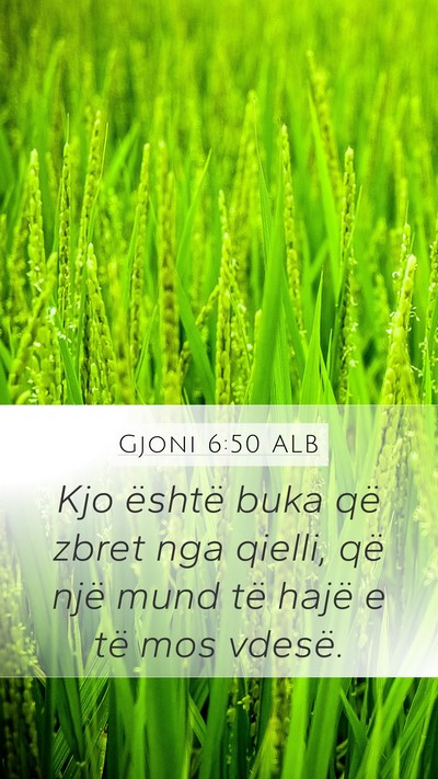Gjoni 6:50 ALB Bible Verse Image