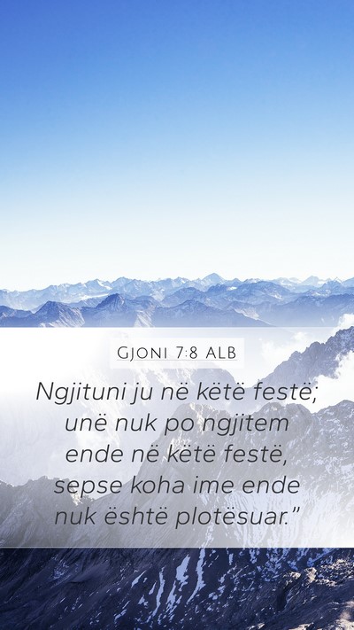 Gjoni 7:8 ALB Bible Verse Image