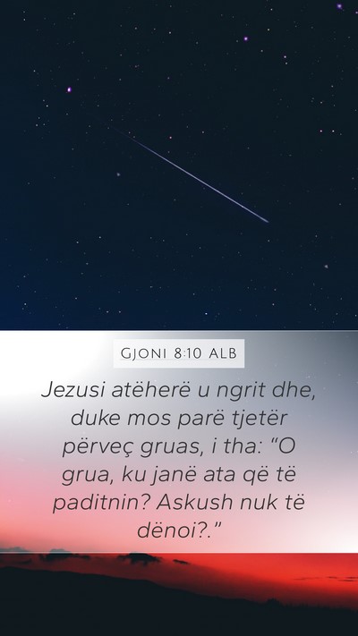 Gjoni 8:10 ALB Bible Verse Image