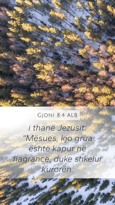 Gjoni 8:4 ALB Bible Verse Image