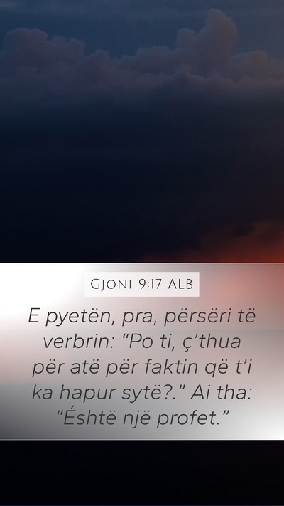 Gjoni 9:17 ALB Bible Verse Image