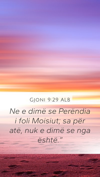 Gjoni 9:29 ALB Bible Verse Image