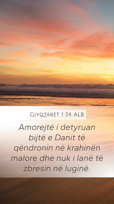 Gjyqtarët 1:34 ALB Bible Verse Image