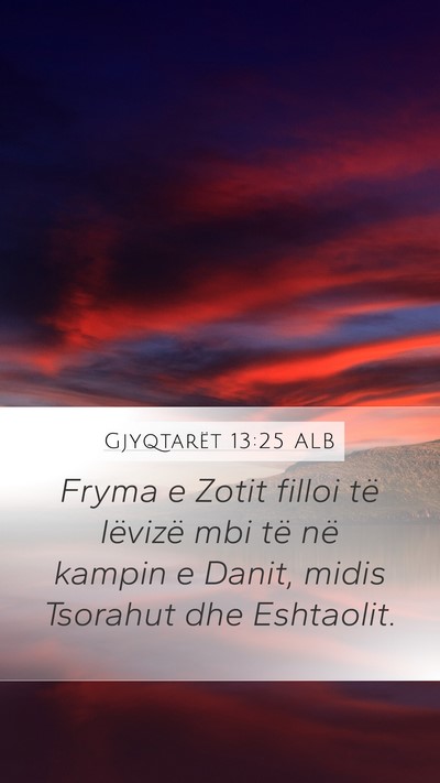 Gjyqtarët 13:25 ALB Bible Verse Image
