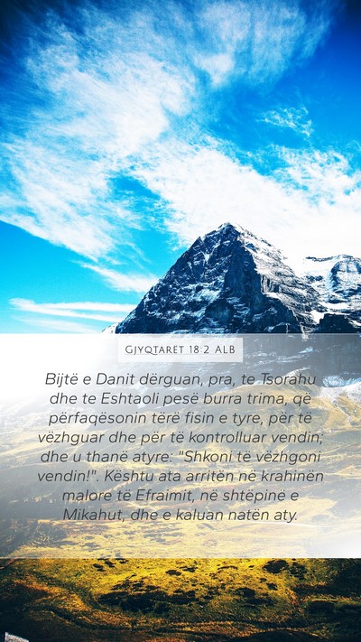 Gjyqtarët 18:2 ALB Bible Verse Image