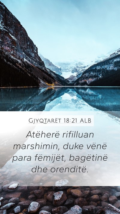 Gjyqtarët 18:21 ALB Bible Verse Image