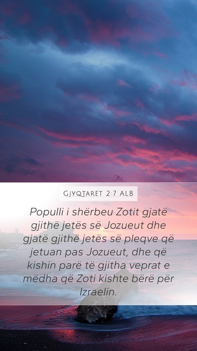 Gjyqtarët 2:7 ALB Bible Verse Image