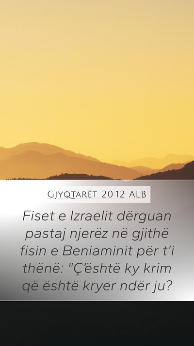 Gjyqtarët 20:12 ALB Bible Verse Image
