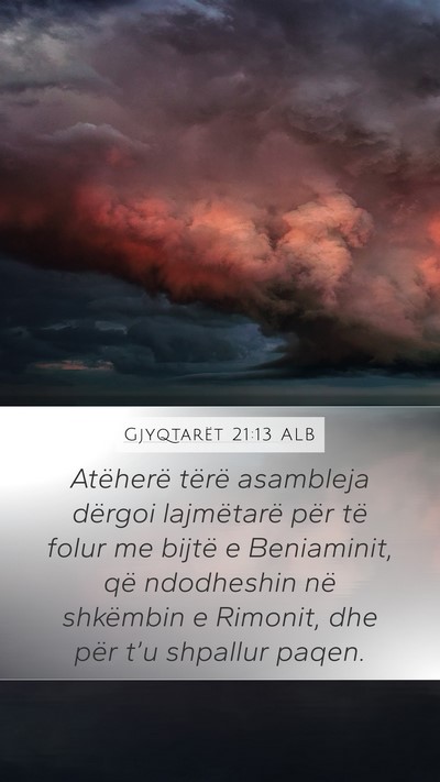 Gjyqtarët 21:13 ALB Bible Verse Image