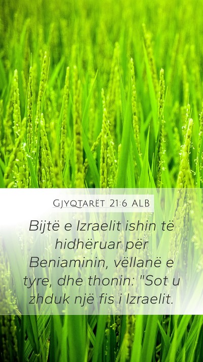 Gjyqtarët 21:6 ALB Bible Verse Image