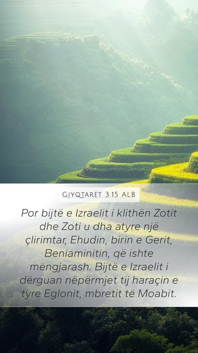 Gjyqtarët 3:15 ALB Bible Verse Image
