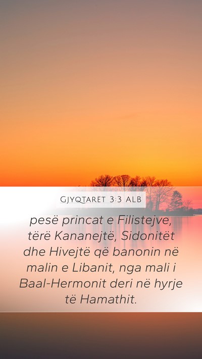 Gjyqtarët 3:3 ALB Bible Verse Image