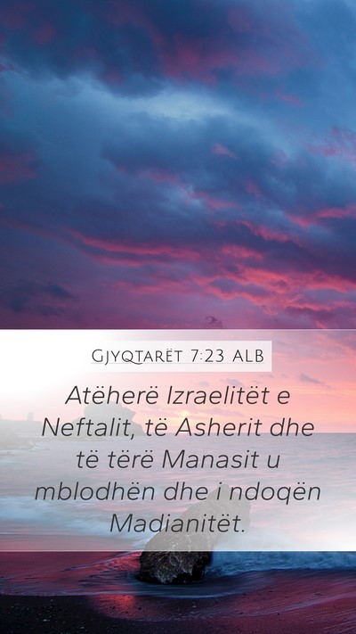 Gjyqtarët 7:23 ALB Bible Verse Image