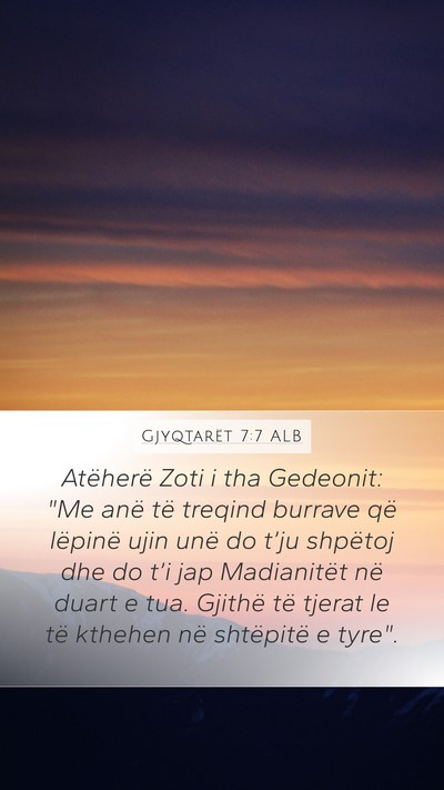 Gjyqtarët 7:7 ALB Bible Verse Image