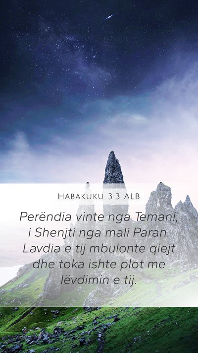 Habakuku 3:3 ALB Bible Verse Image