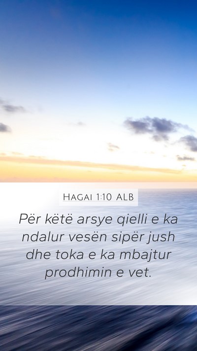 Hagai 1:10 ALB Bible Verse Image