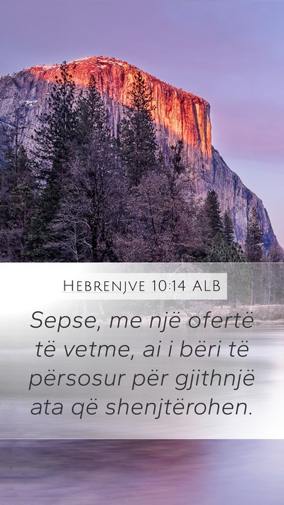 Hebrenjve 10:14 ALB Bible Verse Image