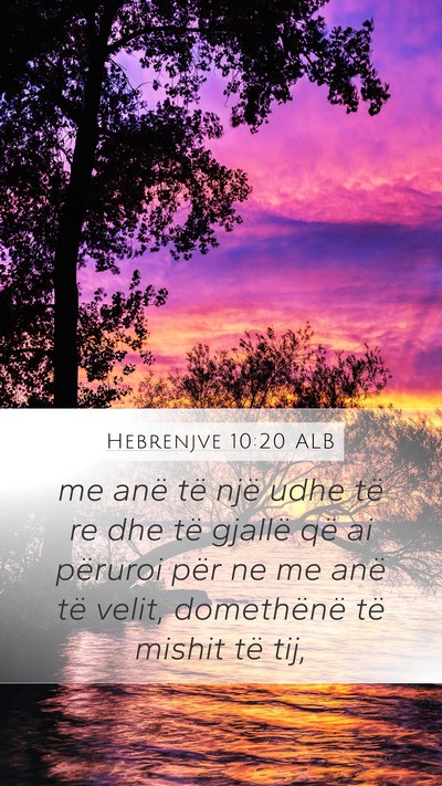 Hebrenjve 10:20 ALB Bible Verse Image