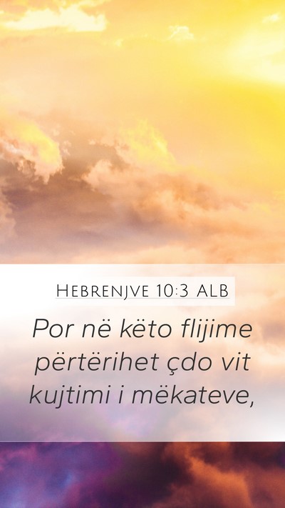 Hebrenjve 10:3 ALB Bible Verse Image