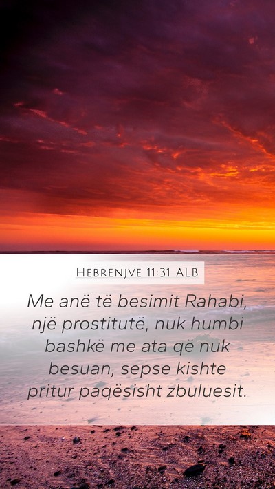 Hebrenjve 11:31 ALB Bible Verse Image
