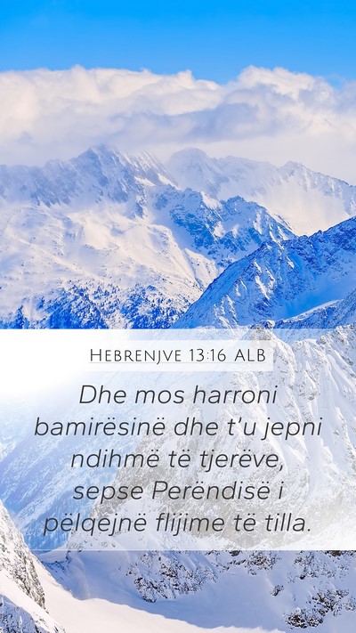 Hebrenjve 13:16 ALB Bible Verse Image