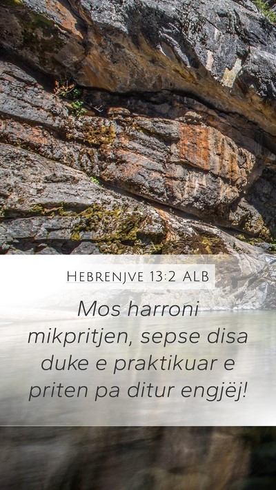Hebrenjve 13:2 ALB Bible Verse Image