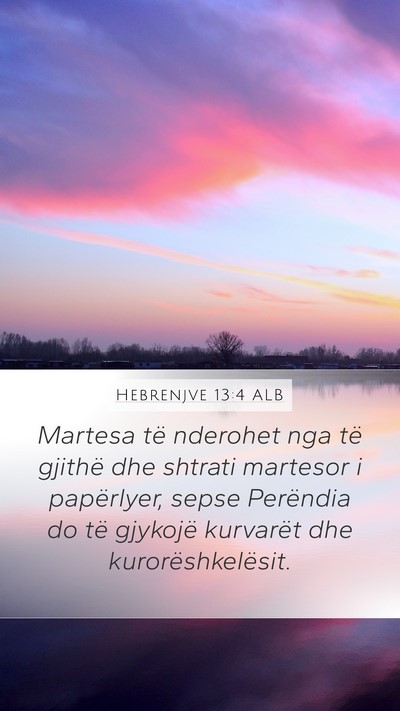 Hebrenjve 13:4 ALB Bible Verse Image
