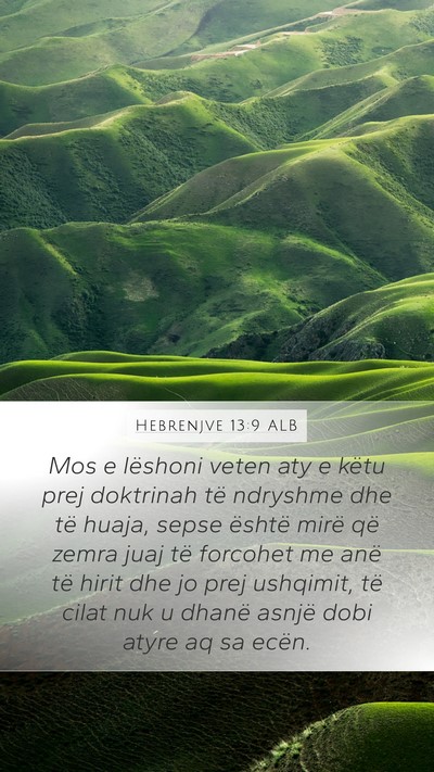 Hebrenjve 13:9 ALB Bible Verse Image