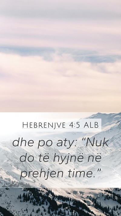 Hebrenjve 4:5 ALB Bible Verse Image