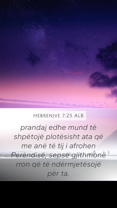 Hebrenjve 7:25 ALB Bible Verse Image