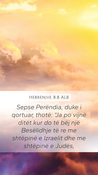 Hebrenjve 8:8 ALB Bible Verse Image