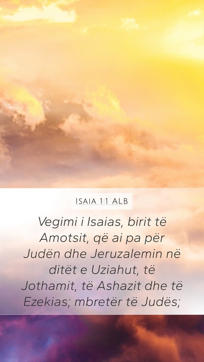 Isaia 1:1 ALB Bible Verse Image