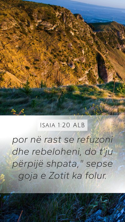 Isaia 1:20 ALB Bible Verse Image