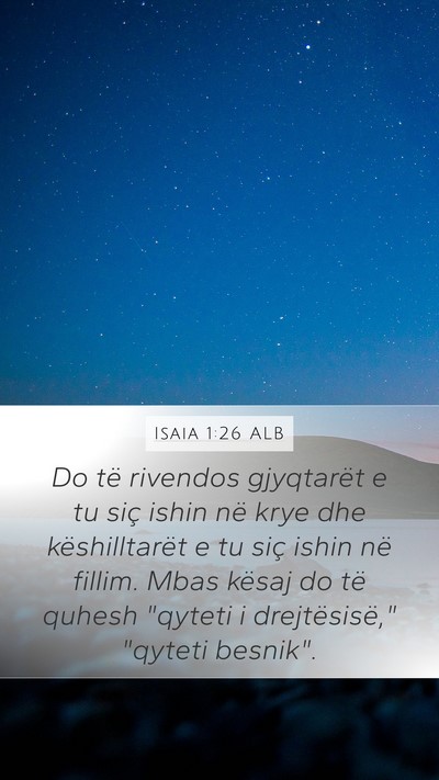 Isaia 1:26 ALB Bible Verse Image