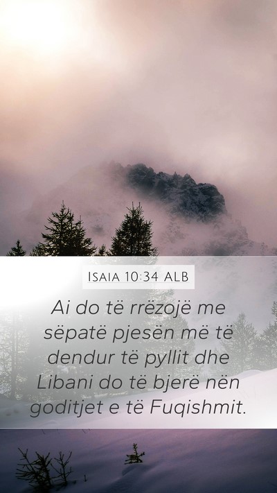Isaia 10:34 ALB Bible Verse Image