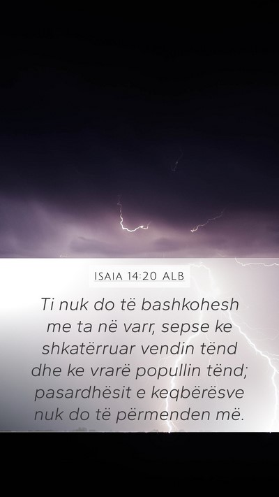 Isaia 14:20 ALB Bible Verse Image