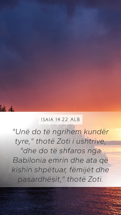Isaia 14:22 ALB Bible Verse Image