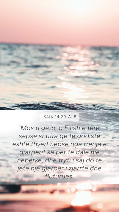 Isaia 14:29 ALB Bible Verse Image