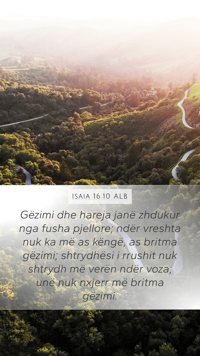 Isaia 16:10 ALB Bible Verse Image